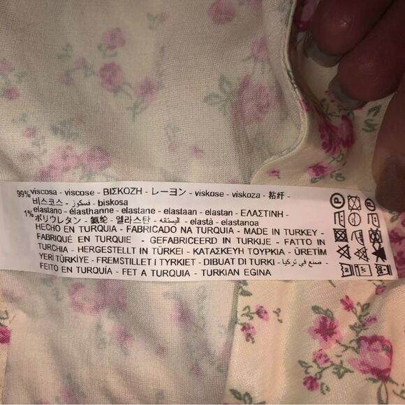 Zara Halter Floral Shirt Wrap Front Tie Back Crop Top Size M - Picture 8 of 10